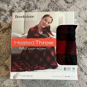 Brookstone Red and Black Buffalo Plaid Heated Throw